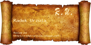 Radek Urzula névjegykártya